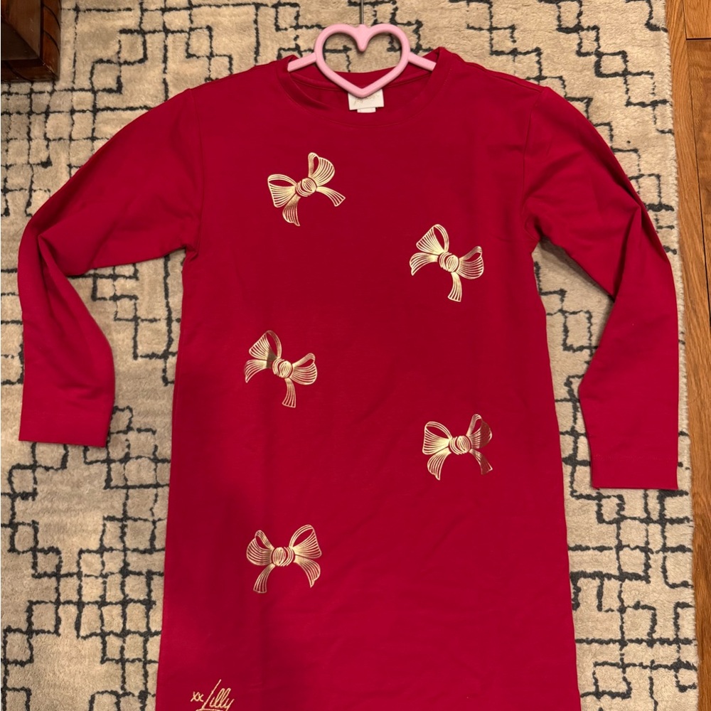 Lilly Pulitzer Red Knit Dress with Bow Accents